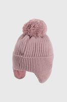 Gorro Tejido con Forro Morado