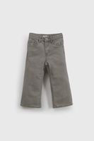 Jeans Culotte Con Efecto Brillos Plateados