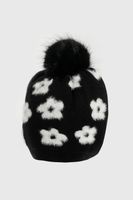 Gorro con Flores con Interior Suave Negro