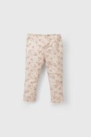Pata Beige Flores de Niña en Polycotton Talla 3/6M a 24/36M 5585