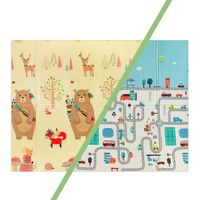 Alfombra Antigolpes Plegable 180X200 Oso y Ciudad Bebesit