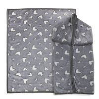 Saco con Broche Ultra Soft Corazones 80x110cm Gris Bebesit