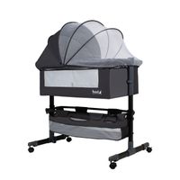 Cuna Colecho Cozy con Colchón Mosquitero Canasto Negro Huvi