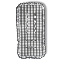 Cojín Universal Coche Paseo Diseño Cuadros Gris 40 x 80 cm