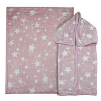 Saco con Broche Ultra Soft Estrella 80x110cm Rosado Bebesit