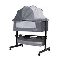 Cuna Colecho Cozy con Colchón Mosquitero y Canasto Gris Huvi