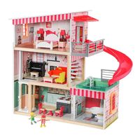 Casa de Muñecas + Muebles Madera Montessori  Bella