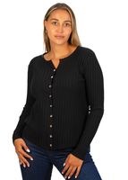 Sweater camiseta mujer Básico con Botones acanalado colores