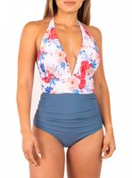 Traje de baño halter escote Floral