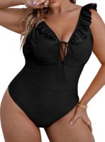 Traje de baño vuelos nudo Plus size dos colores