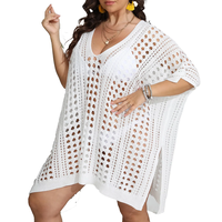Capa playa tejida anse Plus size Blanco