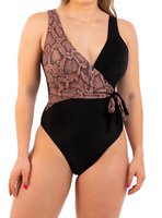 Traje de baño cruzado Snake negro
