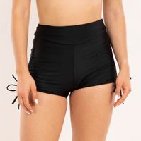 Short Traje De Baño Bikini Tiro Alto Pretina Con Straps