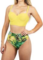 Bikini tiro alto + salida playa Yellow tropical