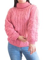 CHALECO MUJER LANA MANGA POMPÓN PANDORA CUELLO ALTO