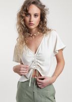 Blusa Viscosa Solid Ecru