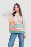 Chaleco Jacquard Mujer Beige