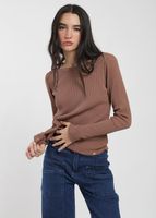 Polera Manga Larga Algodón Waffle Mujer