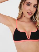 Top de Bikini Daikiri Mujer Escote V Negro Filtro UV50+