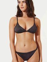 Bikini Daikiri Mujer Triángulo Fijo Calzón Ajustable Costados Negro Brillante Glitter Filtro UV50+