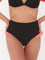 Bottom de Bikini Daikiri Mujer Calzón Tiro Alto Vuelos Negro Filtro UV50+