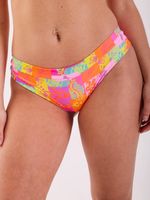 Bottom de Bikini Daikiri Mujer Calzón Sin Costuras Patchwork Naranjo Flúor Filtro UV50+