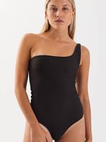 Traje de Baño Daikiri Mujer Un Hombro Negro Filtro UV50+