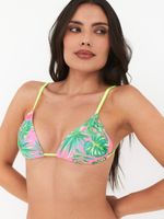 Top de Bikini Daikiri Mujer Triángulo Básico Hojas Rosa Flúor Filtro UV50+