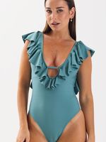 Traje de Baño Daikiri Mujer Vuelos Verde Oscuro Filtro UV50+