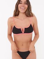 Bikini Daikiri Mujer Escote V Calzón Fruncido Costados Negro Filtro UV50+