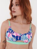 Top de Bikini Daikiri Mujer Deportivo Soporte Flamencos Azul Flúor Filtro UV50+