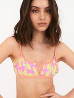 Top de Bikini Daikiri Mujer Escote V Militar Amarillo Flúor Filtro UV50+