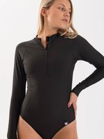 Traje de Baño Surf Daikiri Mujer Manga Larga Cierre Delante Negro Filtro UV50+