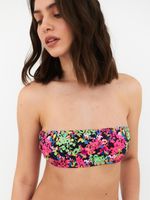 Top de Bikini Daikiri Mujer Strapless Flores Negro Rosa Flúor Filtro UV50+