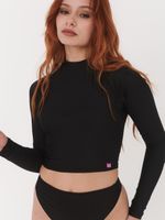 Polera Surf Daikiri Mujer Manga Larga Negro Filtro UV50+