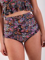 Bottom de Bikini Daikiri Mujer Short Tiro Alto Bulgaro Negro Flúor Filtro UV50+