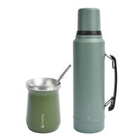 Termo Líquido Classic 1.3 lts + Mate Bombilla Green Lhotse