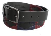 Cinturón Cuero Bordado Xl Pampa Negro Raiquen