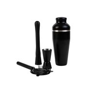 Set Coctelera Acero Inoxidable Black 4 Piezas Day