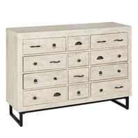 Cómoda 12 Cajones Madera tallada 127x40x94,5 cm Atmosphera