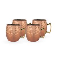 Set 4 Vasos Moscow Mule Mug Cobre + Bombillas Simplit