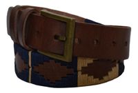 Cinturón Cuero Bordado Pampa Café Talla S Raiquen