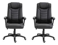 2 Sillas Escritorio Oficina Ejecutiva Comfort Negro LEVO