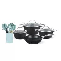 Batería Cocina Black Copper 7pzs + Set 12 Utensilios Calipso