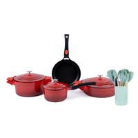 Batería Cocina Toulouse 7pz + Set 12 Utensilios Calipso