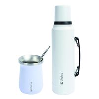 Termo Líquido Classic 1.3 lts + Mate Bombilla White Lhotse
