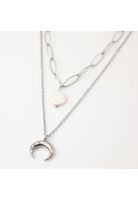 Collar Doble 19V69 Italia Plateado Mujer STNE207