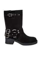 Botín Cuero Biker Negro