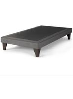Base Cama Europea Gris Grafito Lino 1.5 Plaza 105X190