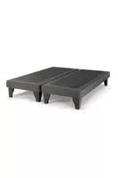 Base Cama Europea Gris Grafito Lino 2 Plaza 150X190